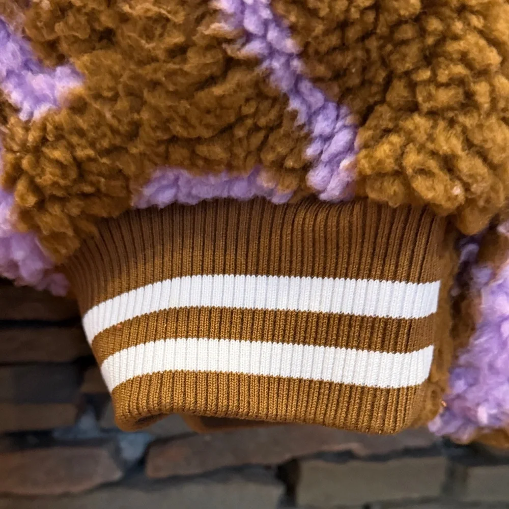 Obey Women’s Brown and Purple Patterned Puffer Jacket With Pockets! - Picture 6 of 11